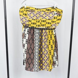 Torrid Retro Yellow & Brown Tribal Print Size 26